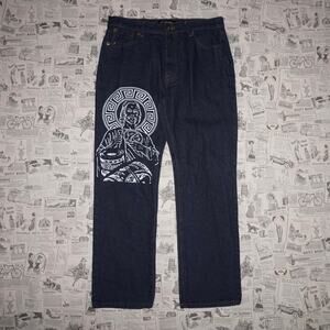 36 -Vintage Y2K Kno Betta dollar bills jesus 00s denim pants